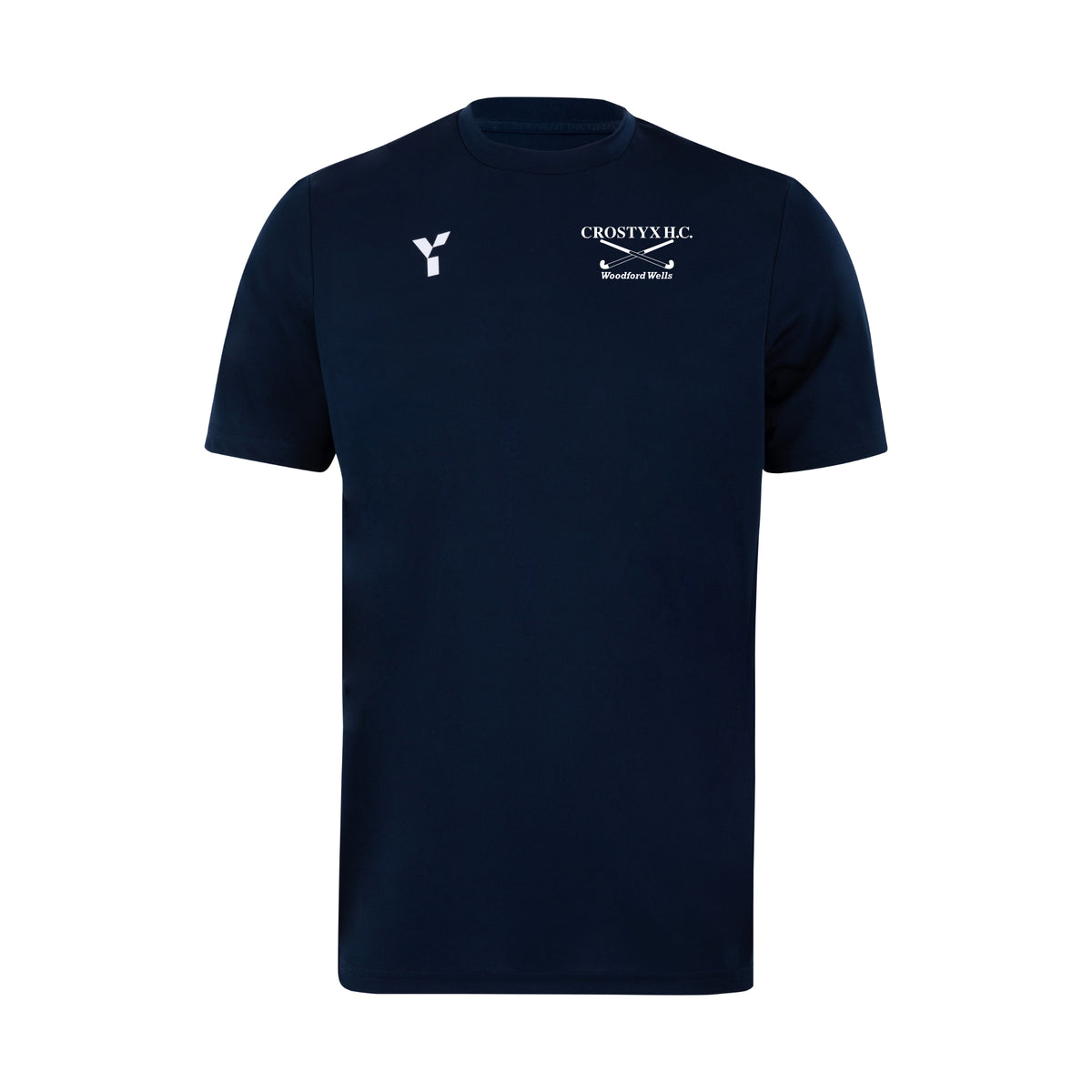 Crostyx HC - Junior Short Sleeve Training Top Unisex Navy club teamwear by Y1