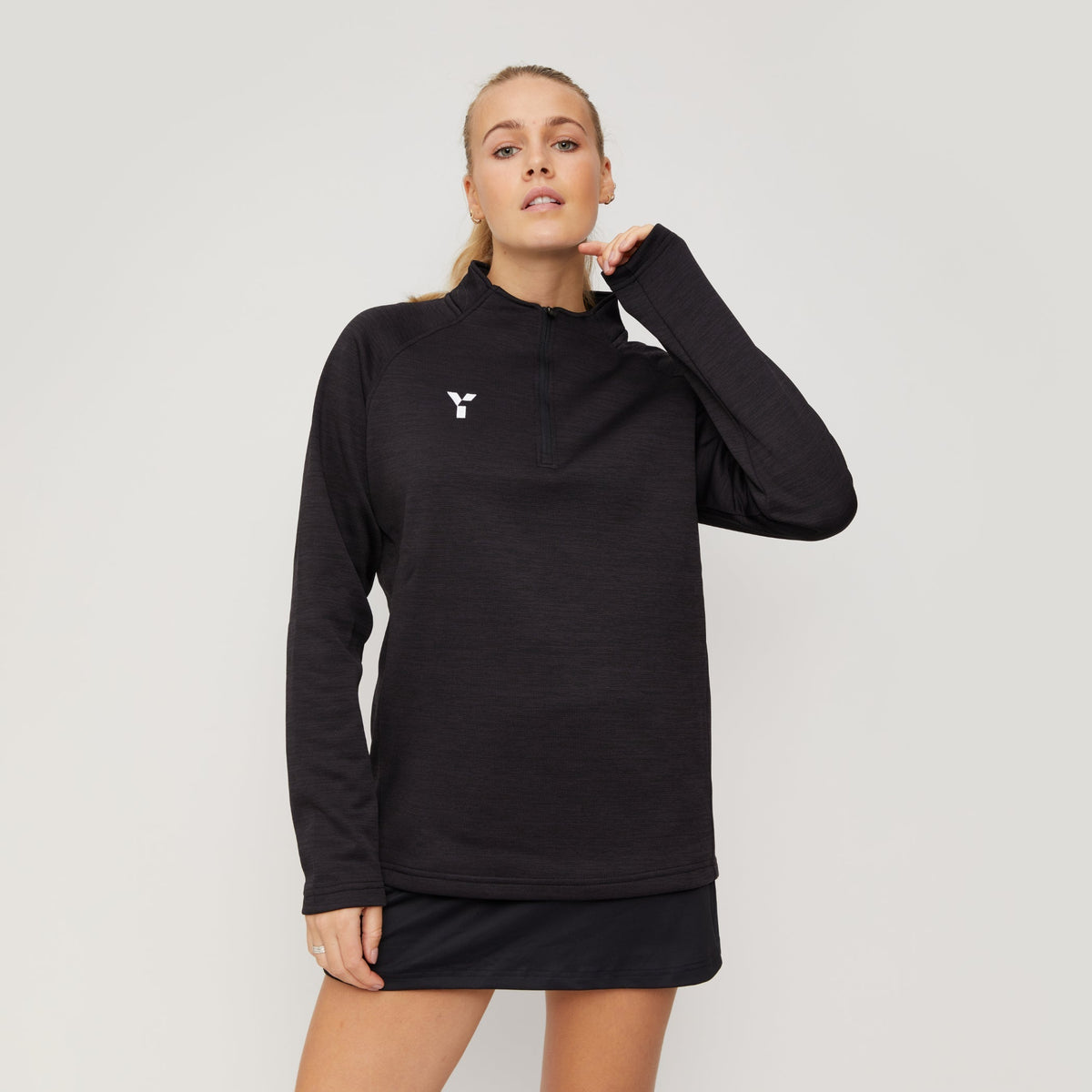 Cardiff & Met HC - Fugi Quarter Zip Unisex Black Melange