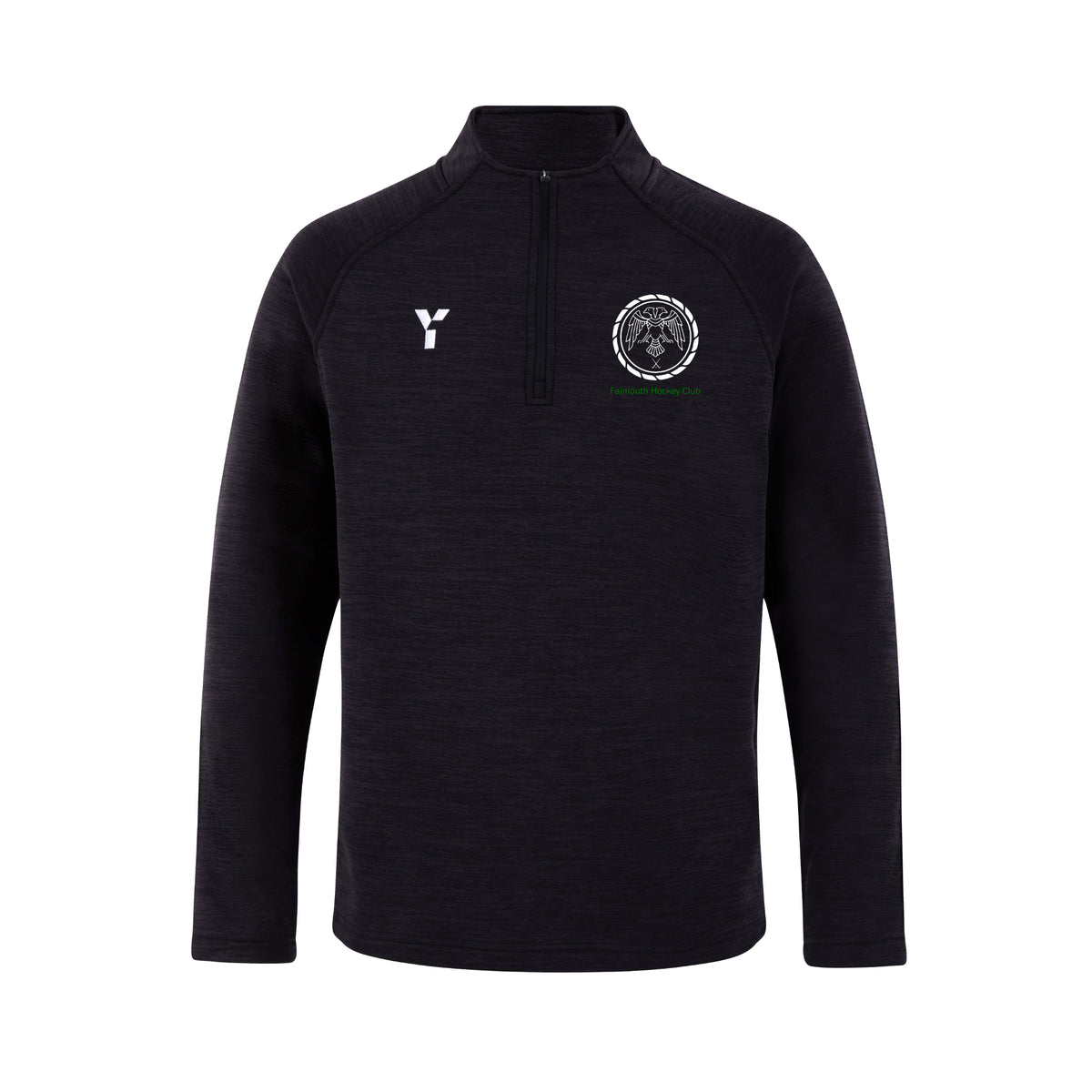 Falmouth HC - Fugi Quarter Zip Unisex Black Melange club teamwear by Y1