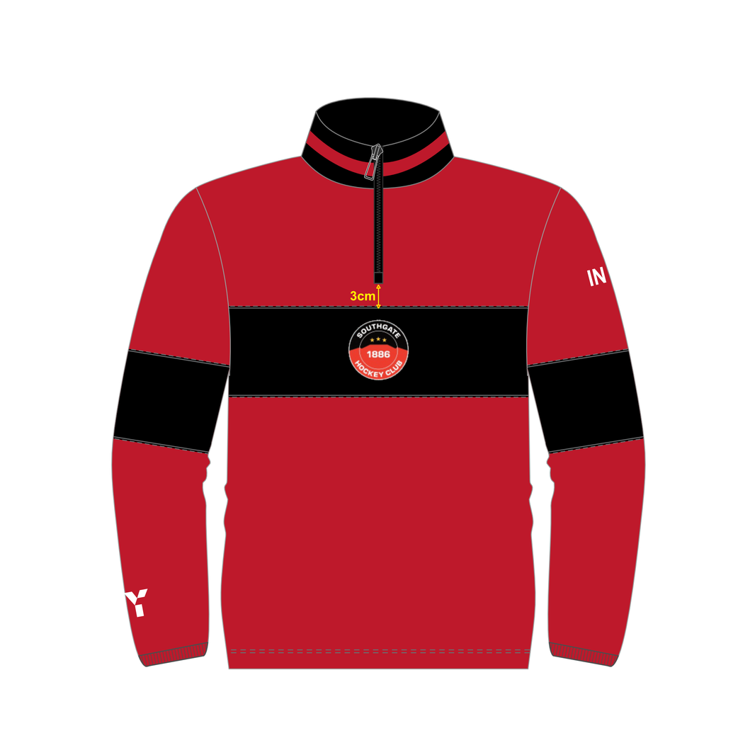 Southgate HC - Red Retro Quarter Zip club teamwear by Y1