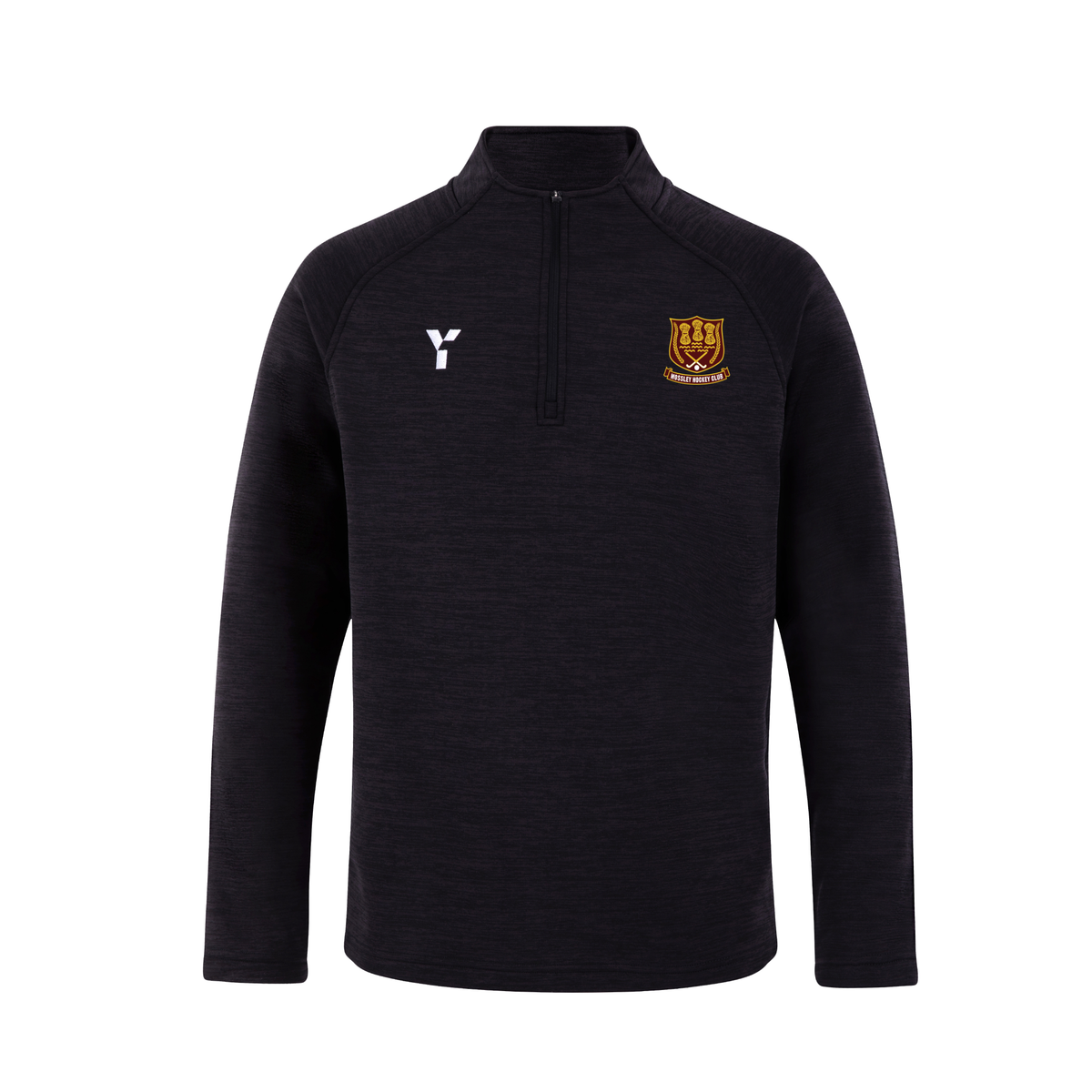 Mossley HC - Fugi Quarter Zip Unisex Black Melange club teamwear by Y1
