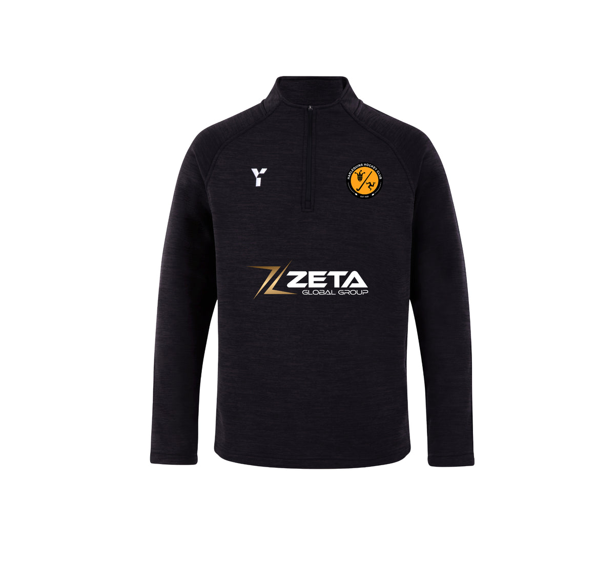 Harlequins HC - Fugi Quarter Zip Unisex Black Melange