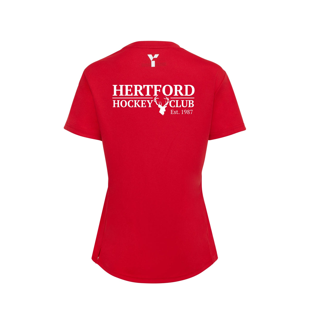 Hertford HC - Short Sleeve Training Top Women's Red club teamwear by Y1 - view 2