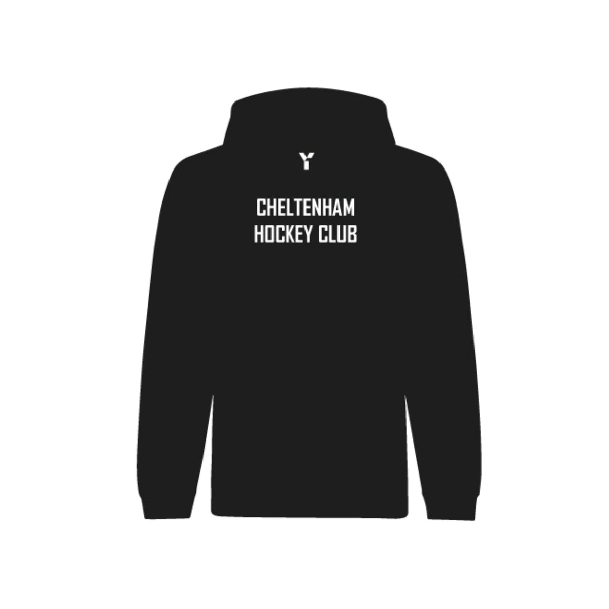 Cheltenham HC - Unisex Organic Cotton Hoody Black club teamwear by Y1 - view 2