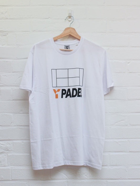Court Print Padel Tee - White
