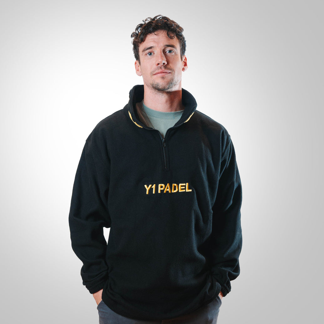 Y1 Padel Boxy Retro Fleece Unisex (Black/Yellow)
