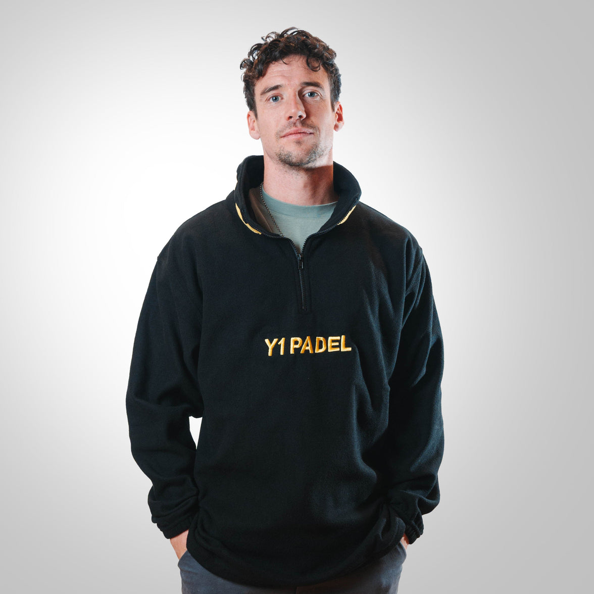 Y1 Padel Boxy Retro Fleece Unisex (Black/Yellow)