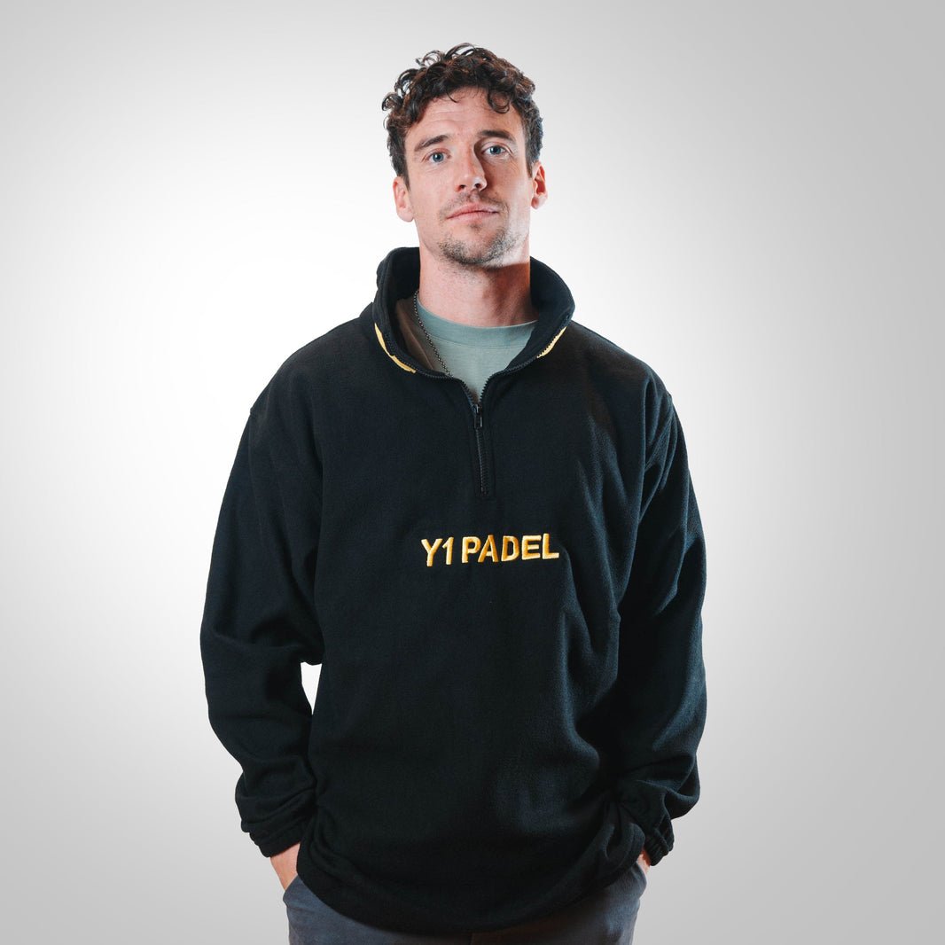 Y1 Padel Boxy Retro Fleece Unisex (Black/Yellow)