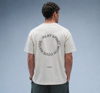 Men's Oversized Padel Mates Tee Stonewash White