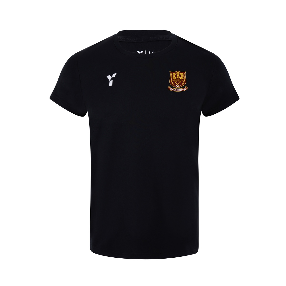Mossley HC - Junior Short Sleeve Training Top Unisex Black club teamwear by Y1