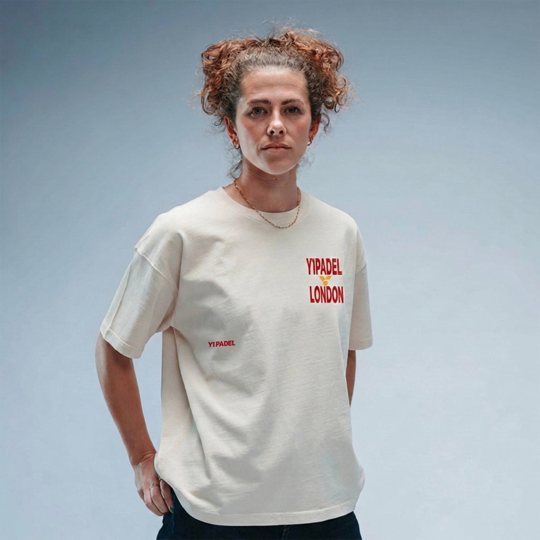 Women's Oversized Stonewash White Logo Tee