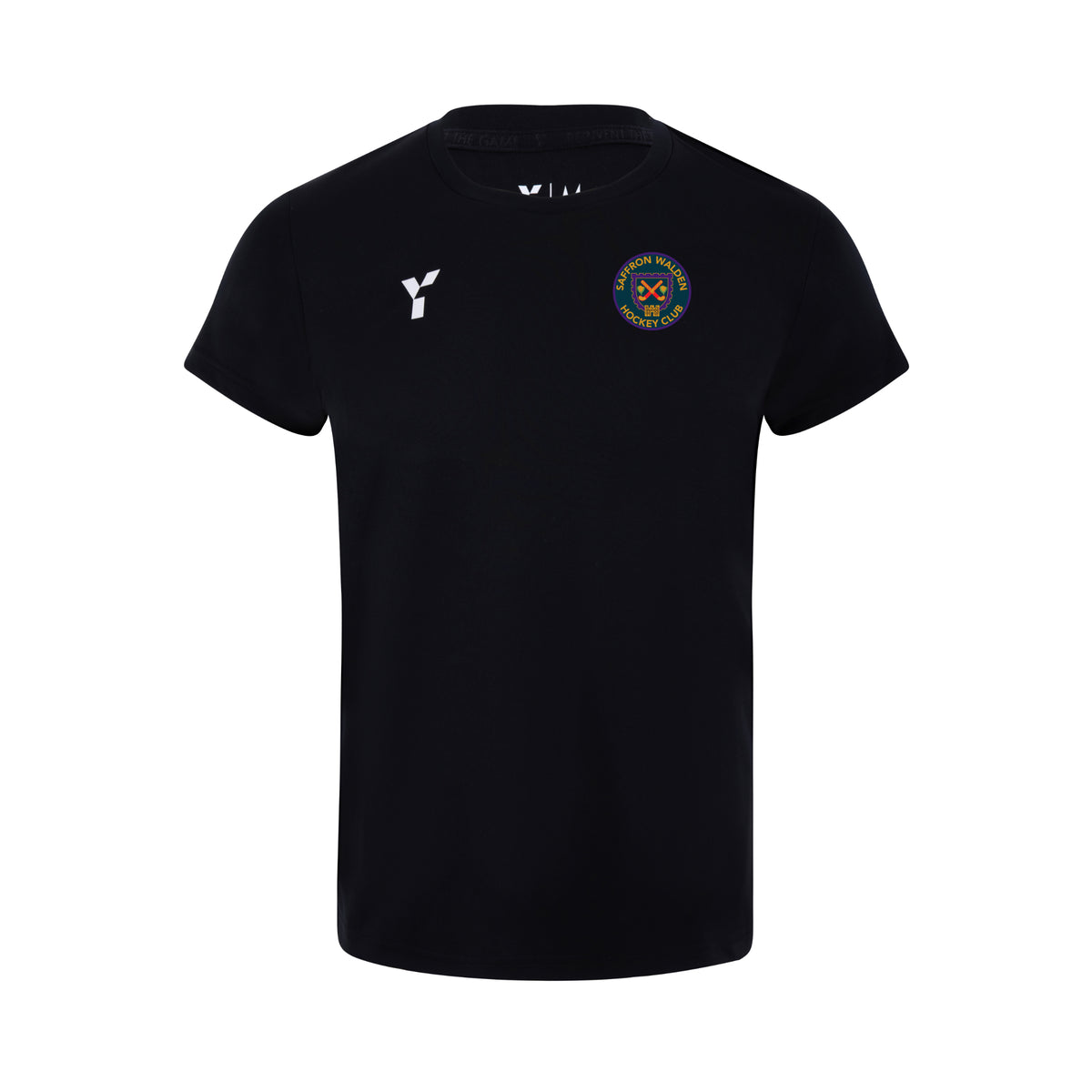 Saffron Walden HC - Junior Short Sleeve Training Top Unisex Black club teamwear by Y1