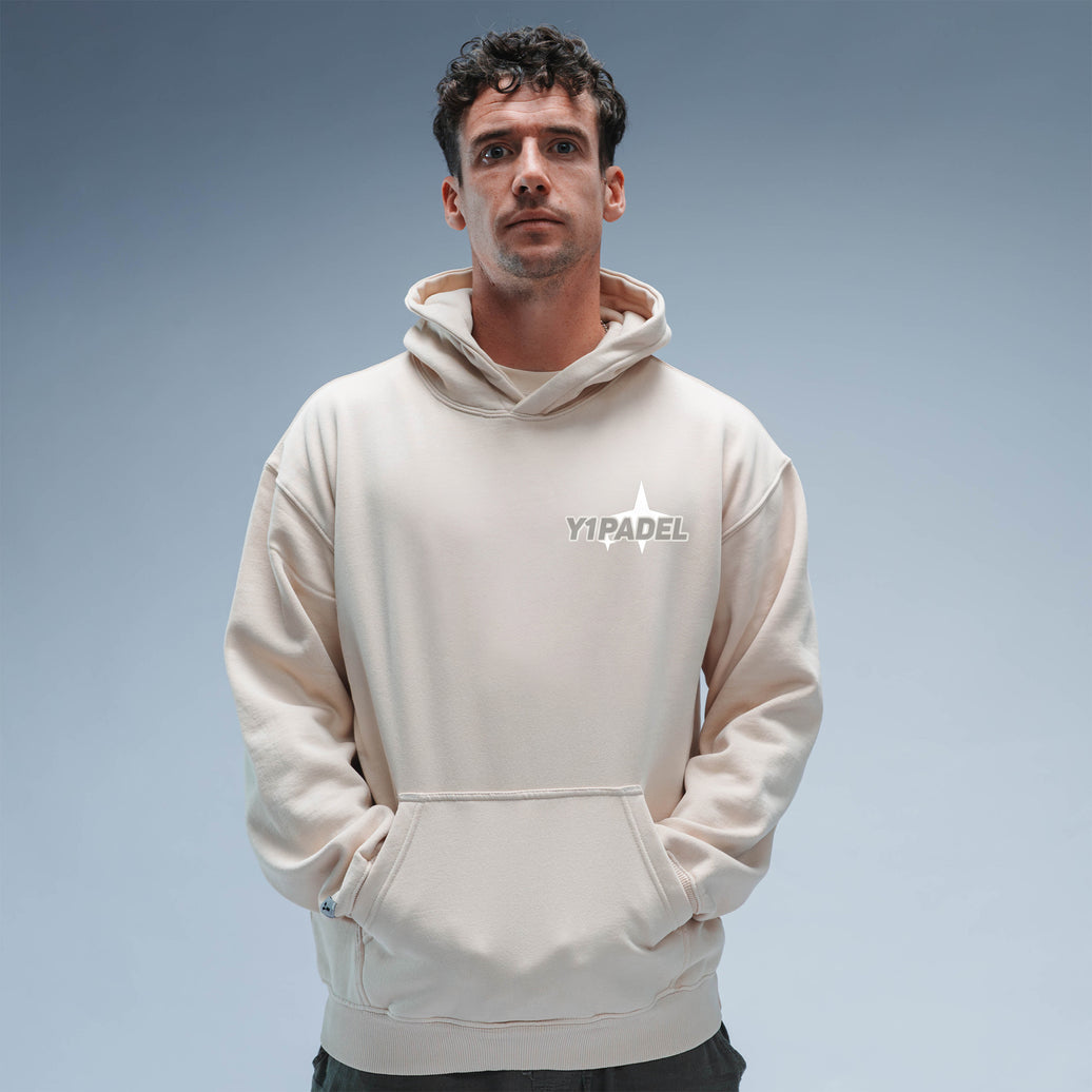 Oversized Padel Mates Hood Stonewash White