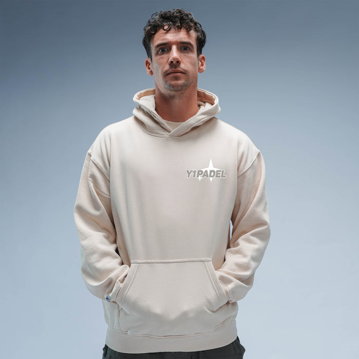 Oversized Padel Mates Hood Stonewash White