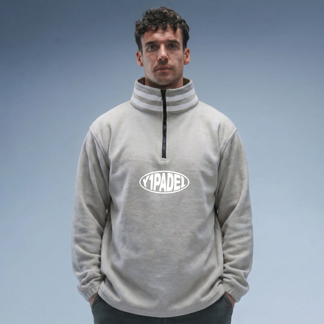 Y1 Padel Pill Retro Fleece Stonewash White