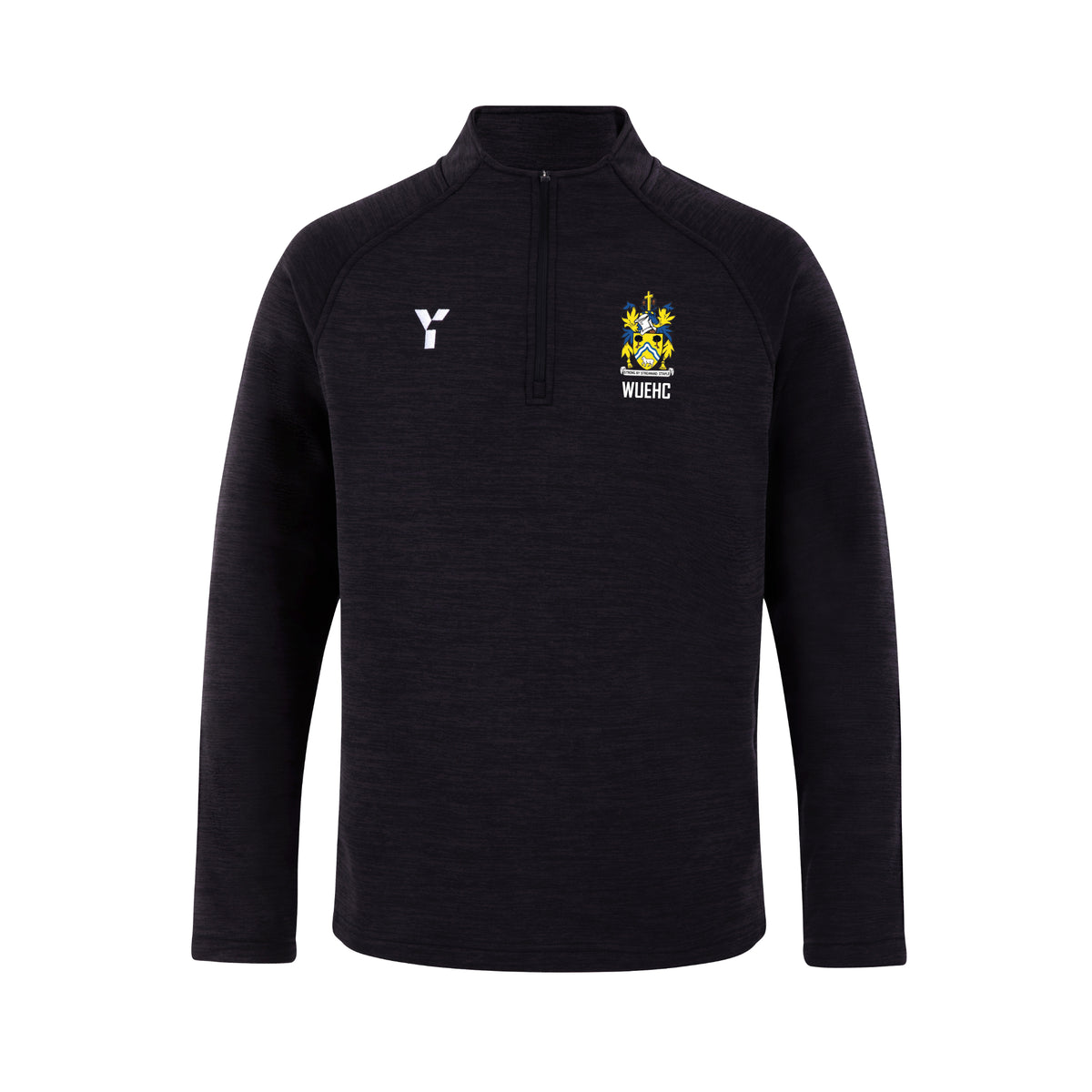 Wotton-under-Edge HC - Fugi Quarter Zip Unisex Black Melange club teamwear by Y1