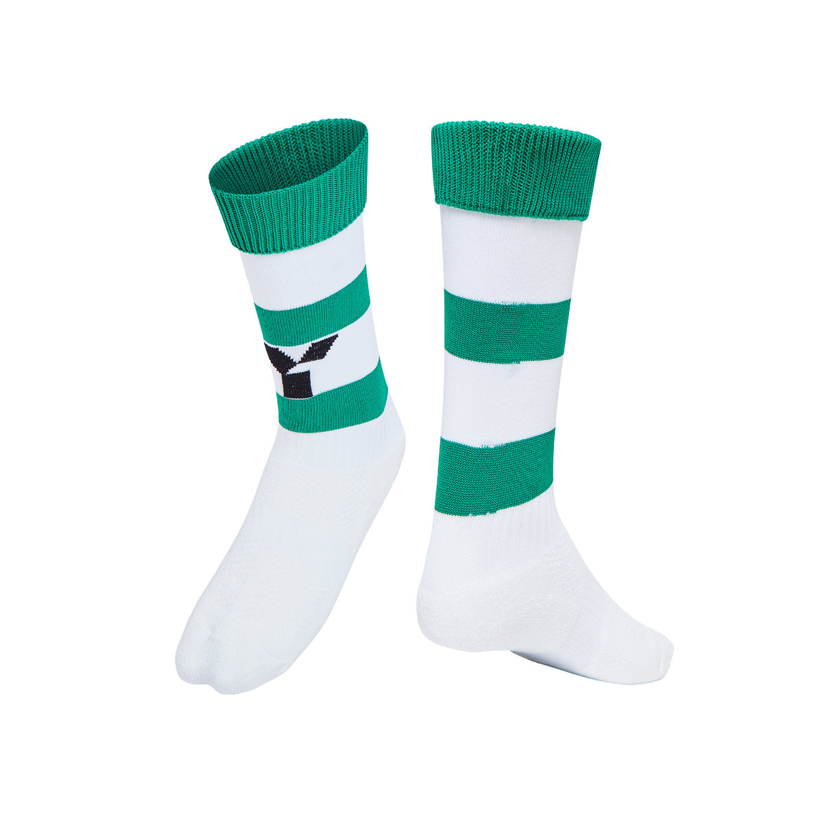 Green & White Playing Socks club teamwear by Y1
