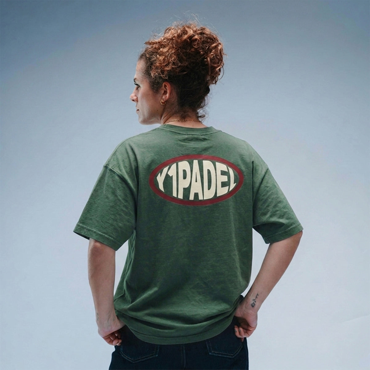 Women's Oversized Y1 Padel Pill Tee Stonewash Green