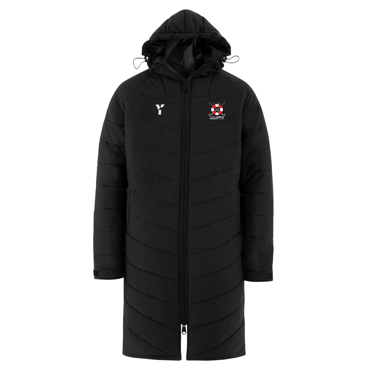 North Shields HC - Bench Jacket Unisex Black club teamwear by Y1