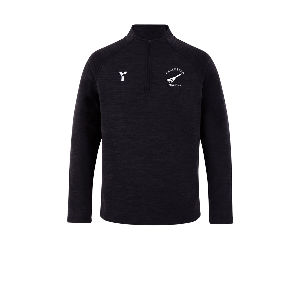 Harleston Magpies HC - Fugi Quarter Zip Unisex Black Melange club teamwear by Y1