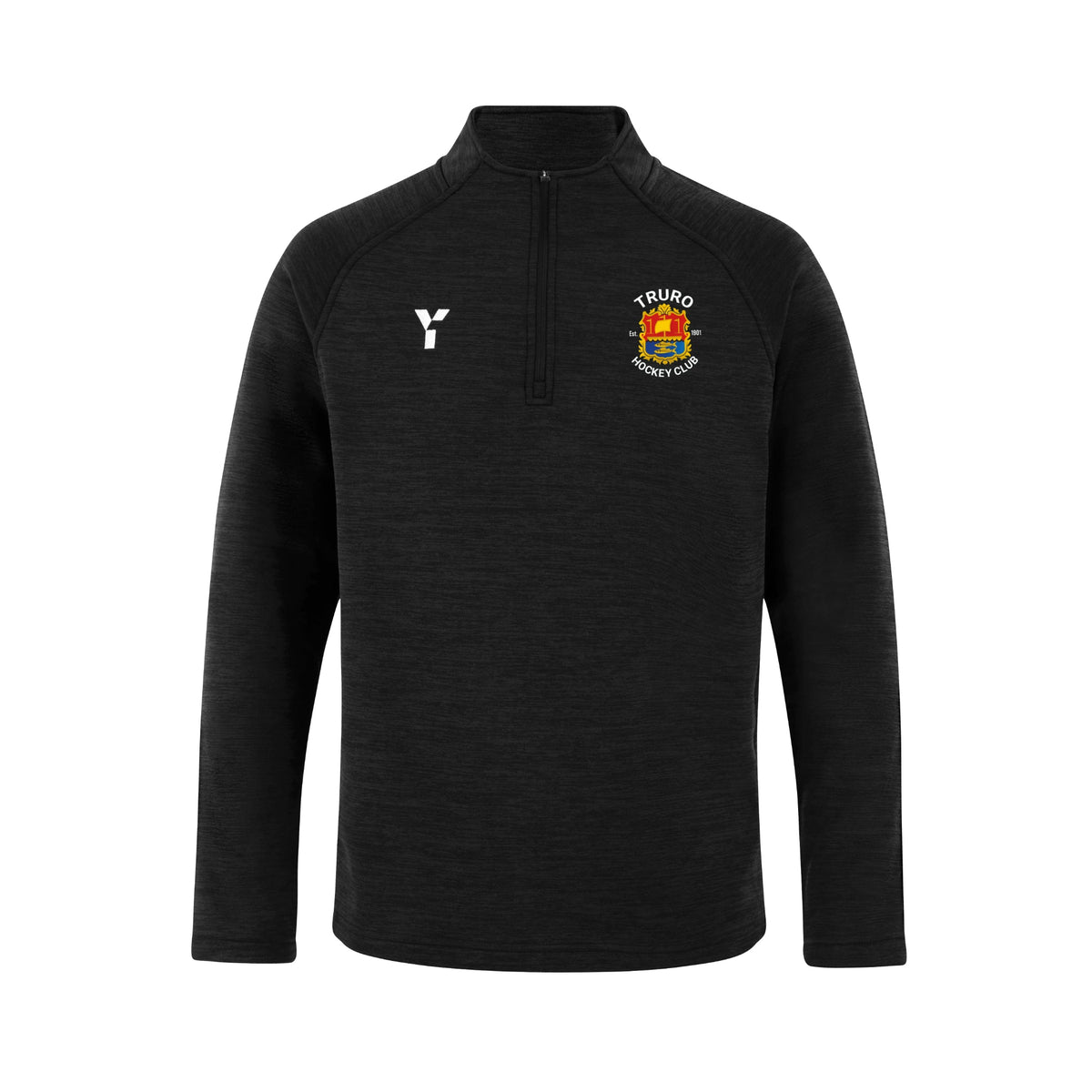 Truro HC - Fugi Quarter Zip Unisex Black Melange club teamwear by Y1